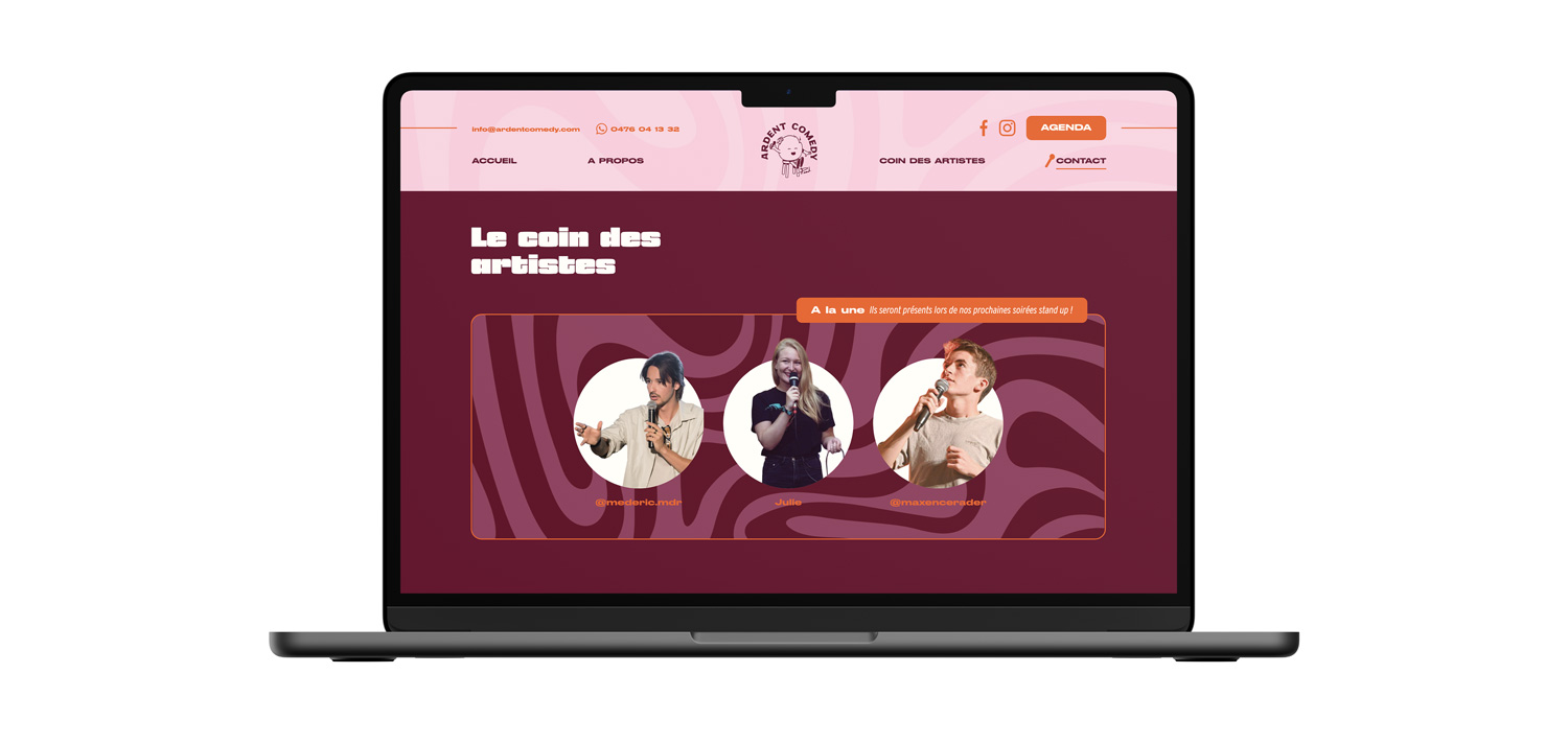 Graphic Plugin, agence de communication à Liège : Projet : Site web pour Ardent Comedy