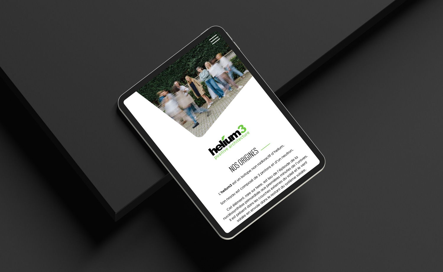 Graphic Plugin, agence de communication à Liège : Projet : Site web pour helium3