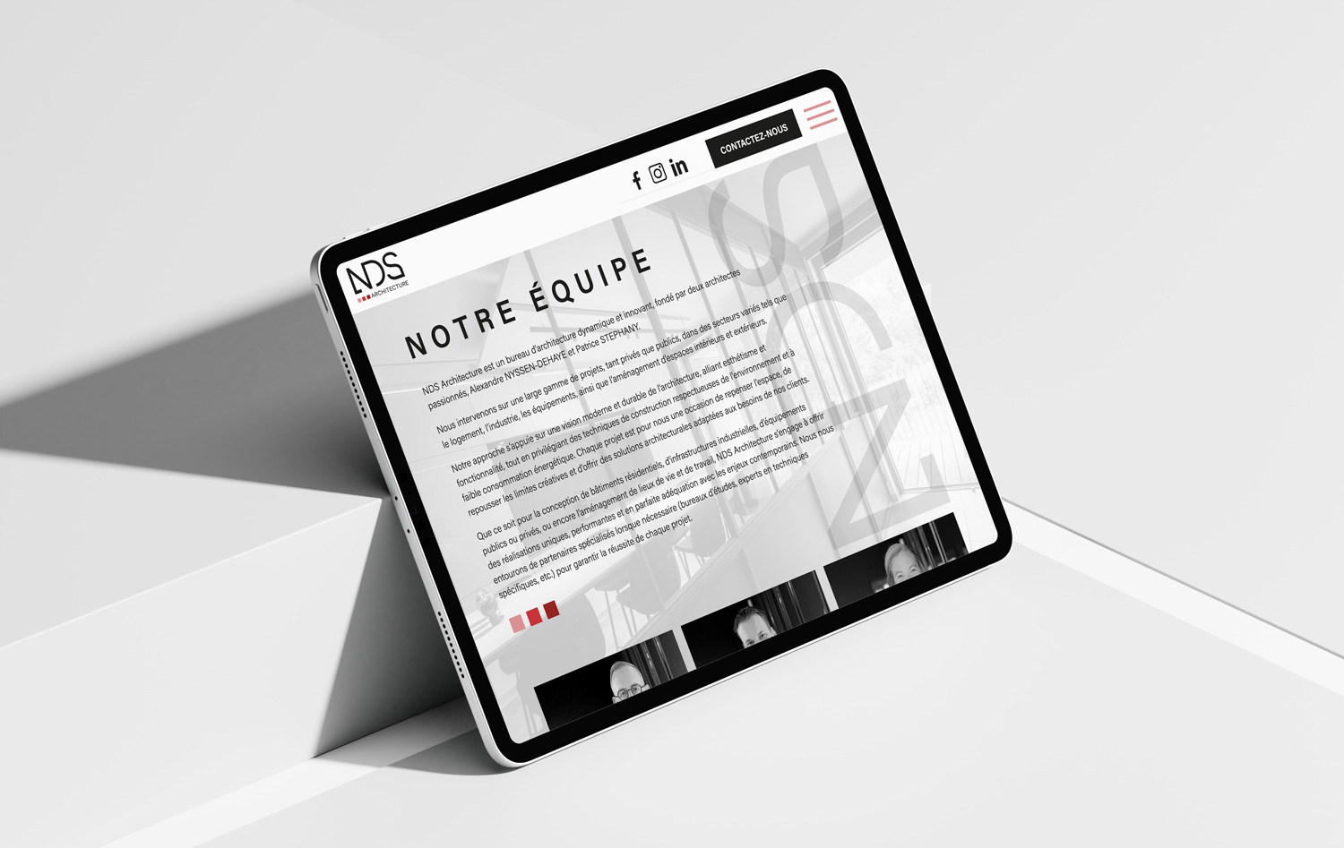 Graphic Plugin, agence de communication à Liège : Projet : Site web pour NDS Architecture
