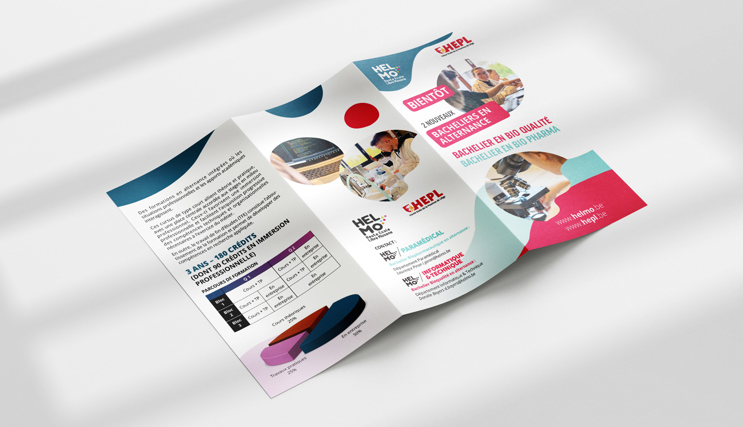 Graphic Plugin, agence de communication à Liège : Projet : Triptyque pour HELMo